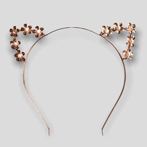 Rose Gold Floral Cat Ears